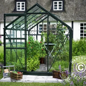 Gewächshaus Glas Halls Popular 6,2m², 1,93x3,19x1,95m, Grün