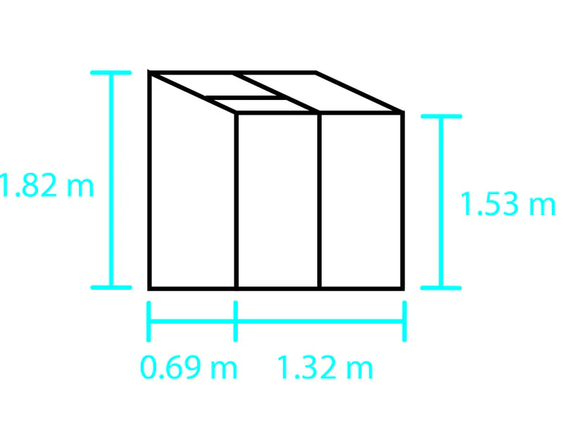 Anbaugewächshaus Glass Halls Altan, 0,91m², 0,69x1,32x1,82m, Aluminium - Imagen 3