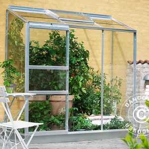 Anbaugewächshaus Glas Halls Altan, 1,33m², 0,69x1,94x1,82m, Aluminium
