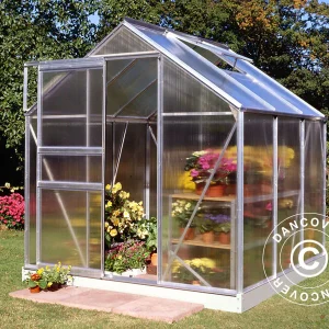Gewächshaus Polycarbonat Halls Popular 3,8m², 1,93x1,95x1,95m, Aluminium