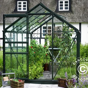 Gewächshaus Glas Halls Popular 3,8m², 1,93x1,95x1,95m, Grün