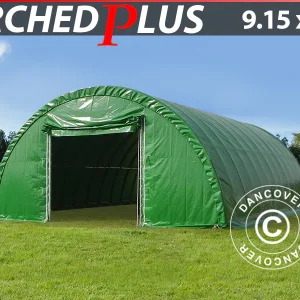 Rundbogenhalle 9,15x20x4,5m, PVC, Grün