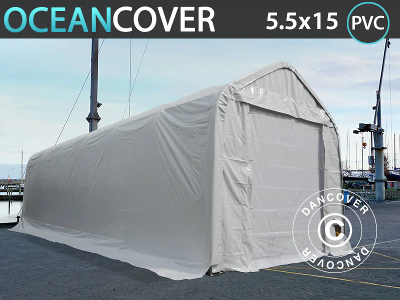 Lagerzelt Oceancover 5,5x15x4,1x5,3m, PVC, Weiß - Imagen 2