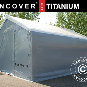 Zelthalle Titanium 7x7x2,5x4,2m, Weiß/Grau