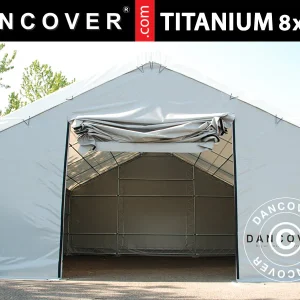 Zelthalle Titanium 8x16,2x3x5m, Weiß/Grau