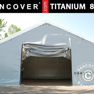 Zelthalle Titanium 8x18x3x5m, Weiß/Grau