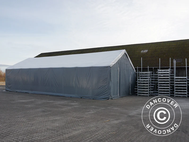 Zelthalle Titanium 8x18x3x5m, Weiß/Grau - Imagen 5