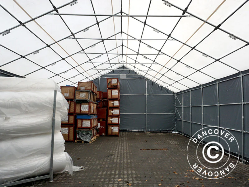 Zelthalle Titanium 8x18x3x5m, Weiß/Grau - Imagen 7