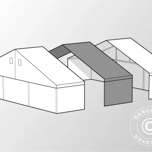 Erweiterung für industrielle Lagerhalle Alu, PVC 12x25x5,92, 5m, weiß