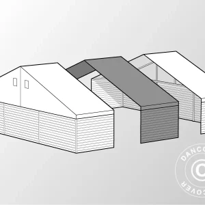 Erweiterung für industrielle Lagerhalle Alu, PVC/Metall 15x30x6,53, 5m, weiß