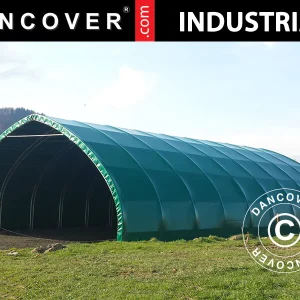 Zelthalle, Rundbogenhalle 10x15x5,54m, PVC, Grün