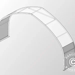 Erweiterung 1,5m für Zelthalle, Rundbogenhalle 8x15x4,33m, PVC, Weiß/Grau
