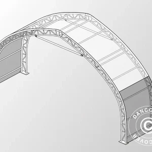 Erweiterung 2m für für Zelthalle, Rundbogenhalle 12x16x5,88m, PVC, Weiß/Grau
