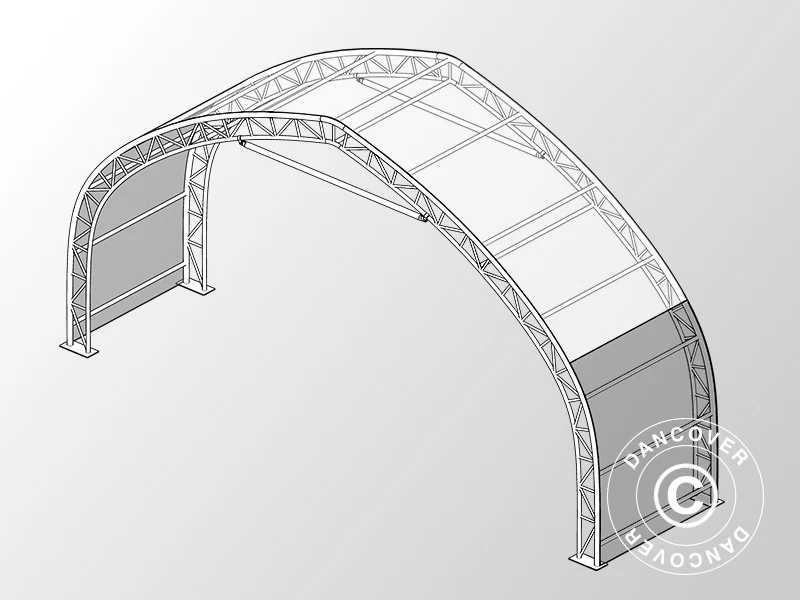 Erweiterung 2m für für Zelthalle, Rundbogenhalle 12x16x5,88m, PVC, Weiß/Grau - Imagen 2