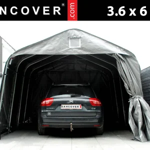 Zeltgarage PRO 3,6x6x2,68m PE, Grau