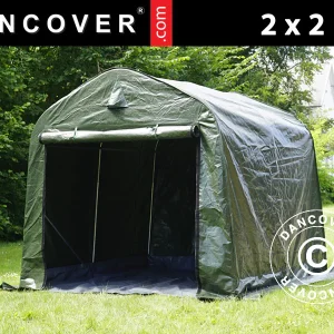 Lagerzelt PRO 2x2x2m PE, mit Bodenplane, Grün/Grau