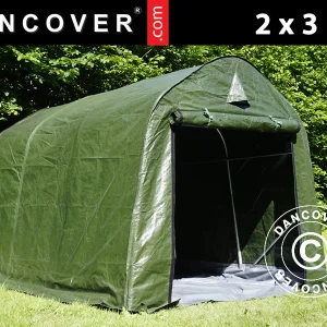 Lagerzelt PRO 2x3x2m PE, mit Bodenplane, Grün/Grau