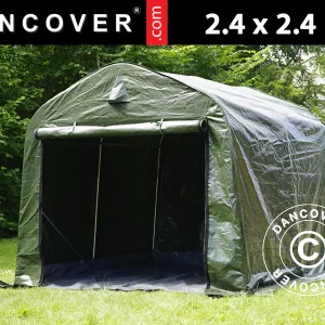 Lagerzelt PRO 2,4x2,4x2m PE, mit Bodenplane, Grün/Grau