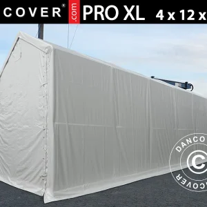 Lagerzelt PRO XL 4x12x3,5x4,59m, PVC, Weiß