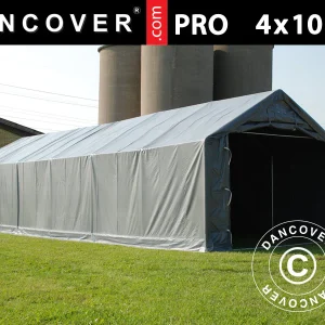 Lagerzelt PRO 4x10x2x3,1m, PVC, Grau