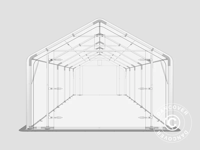 Lagerzelt PRO 4x10x2x3,1m, PVC, Grau - Imagen 9