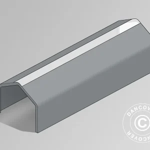 Dachplane für Lagerzelt PRO 6x18m PVC mit Dachfenster, Grau