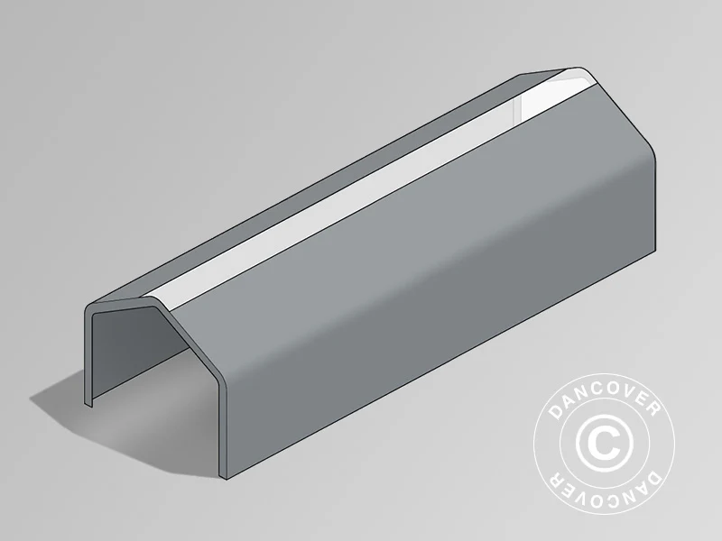Dachplane für Lagerzelt PRO 6x18m PVC mit Dachfenster, Grau - Imagen 2
