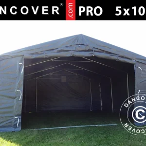 Lagerzelt PRO 5x10x2x3,39m, PVC, Grau