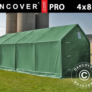 Lagerzelt PRO 4x8x2x3,1m, PVC, Grün