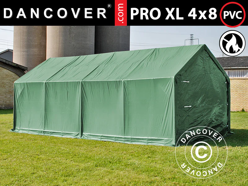 Lagerzelt PRO 4x8x2,5x3,6m, PVC, Grün - Imagen 2