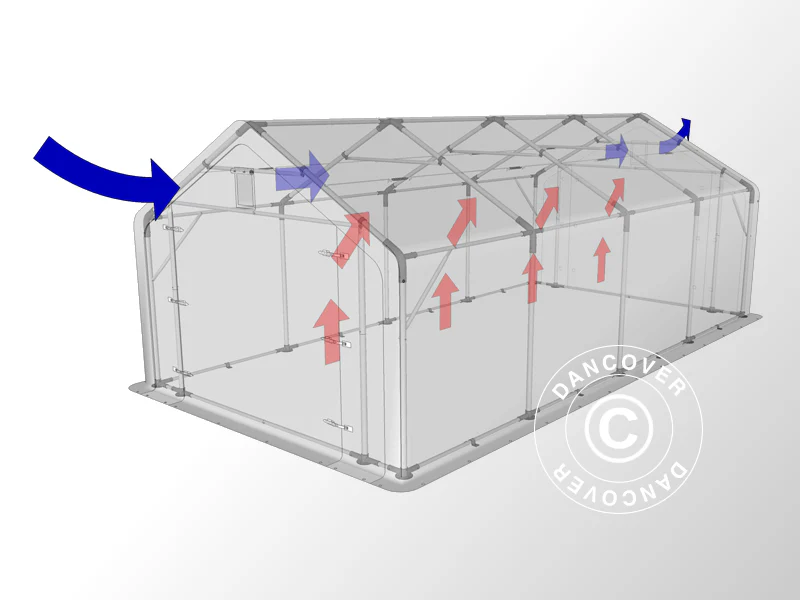 Lagerzelt PRO 3x8x2x2,82m, PVC, Grau - Imagen 5