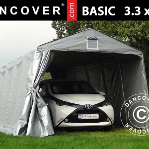 Zeltgarage Basic 3,3x7,2x2,4m PE, grau