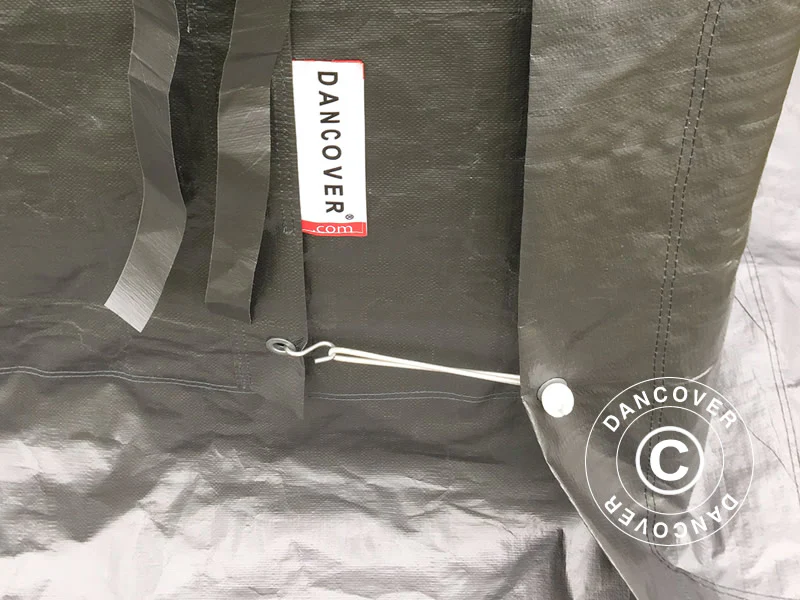 Zeltgarage Basic 3,3x7,2x2,4m PE, grau - Imagen 8