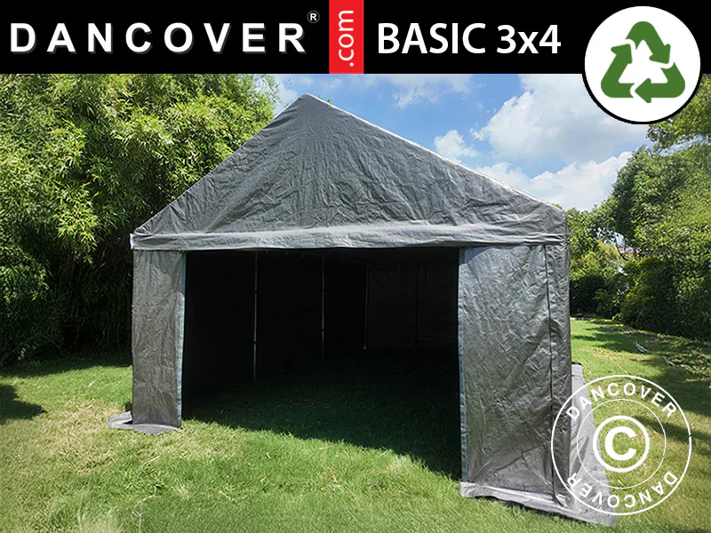 Lagerzelt Basic, 3x4m, PE 300, Grau