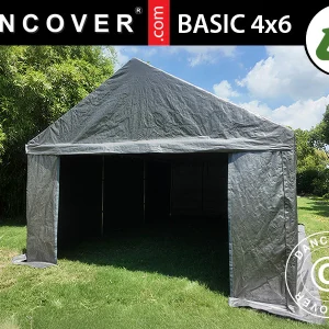 Lagerzelt Basic, 4x6m, PE 300, Grau