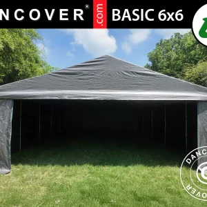 Lagerzelt Basic, 6x6m, PE 300, Grau