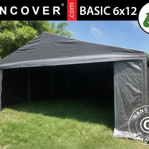 Lagerzelt Basic, 6x12m, PE 300, Grau