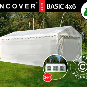 Lagerzelt-Basic 2-in-1, 4x6m PE 700, Weiß