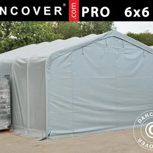 Lagerzelt PRO 6x6x3,7m, PE, Grau