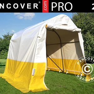 Lager- und Arbeitszelt PRO 2x2x2m, PVC, weiß/gelb, flammfest