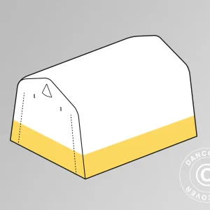 Dachplane für Lager- oder  Arbeitszelt PRO, 2,4x2,4x2m, PVC, Weiß/Gelb