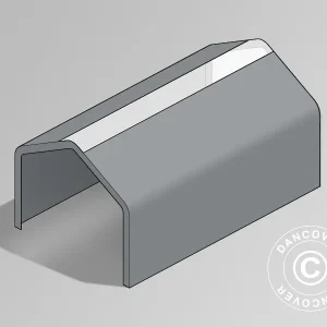 Dachplane für Lagerzelt PRO 8x12m PVC mit Dachfenster, Grau