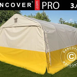 Lager- und Arbeitszelt PRO 3,6x6x2,68m, PVC, weiß/gelb, flammfest