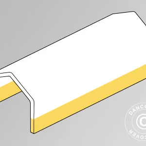 Dachplane für Lager- oder Arbeitszelt PRO 5x10m, PVC, Weiß/Gelb