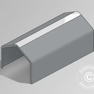 Dachplane für Lagerzelt PRO 6x12m PVC mit Dachfenster, Grau
