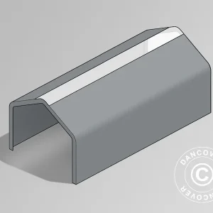 Dachplane für Lagerzelt PRO 7x14m PVC mit Dachfenster, grau