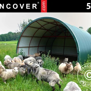 Bogenförmiges Weidezelt/Rundbogenhalle, 5x6x3,23m, Dunkelgrün