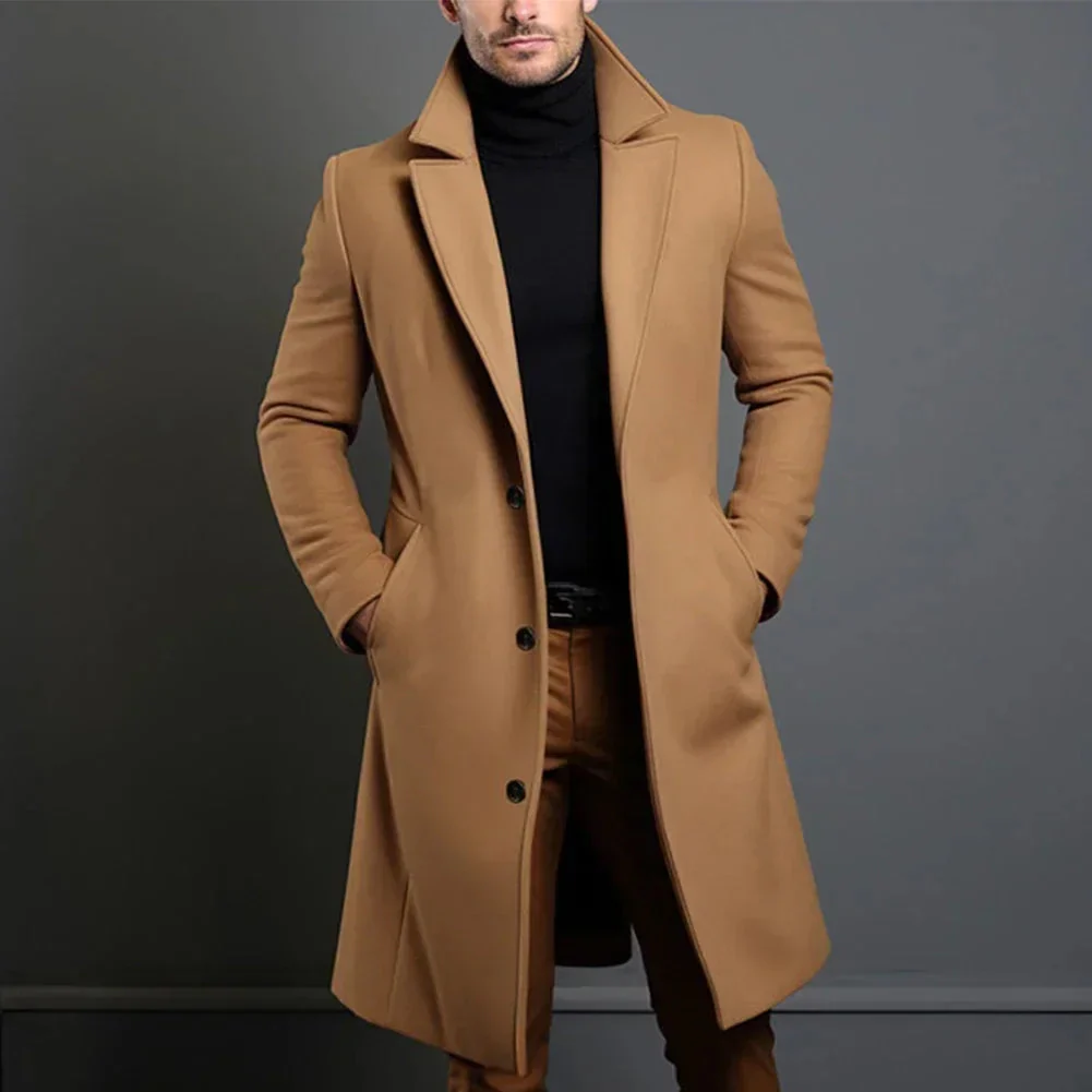 Abrigo Largo de Lana para Hombre – Clásico, Elegante y Perfecto para Invierno
