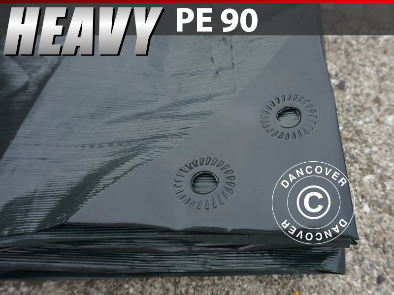 Plane 4x6m, PE 90g/m², verstärkt, dunkelgrün - Imagen 2