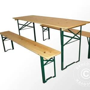Biertisch-Set PRO 220x60x78cm, Leichtes Holz